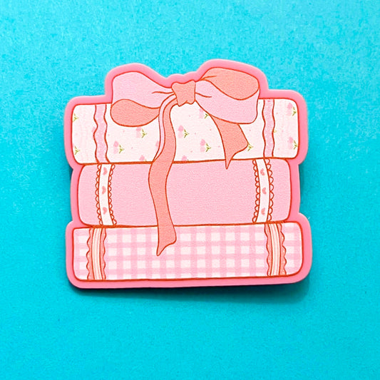 Pink Coquette Book Stack Pin
