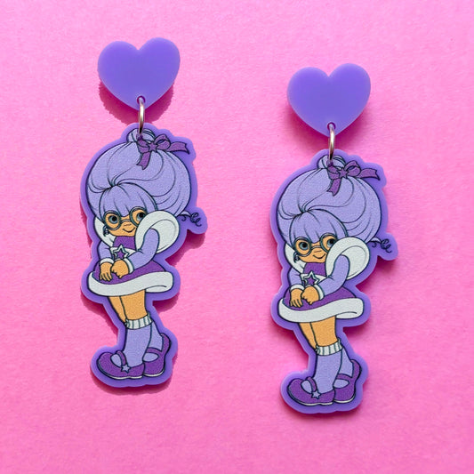Violet Rainbow Girl Drop Earrings
