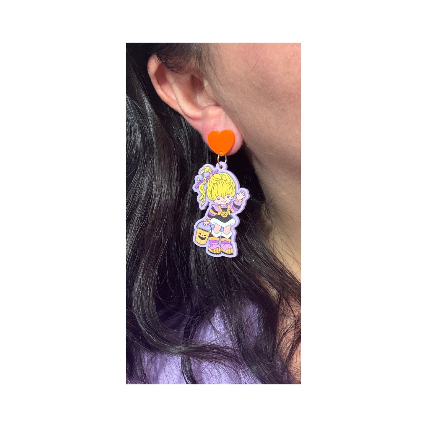 Spooky Rainbow Girl Drop Earrings