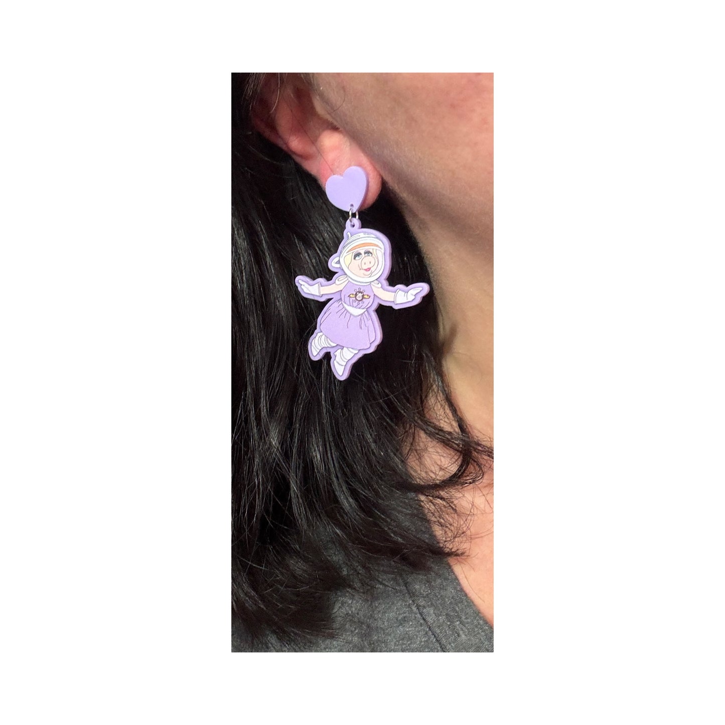 Space Queen Piggy Drop Earrings
