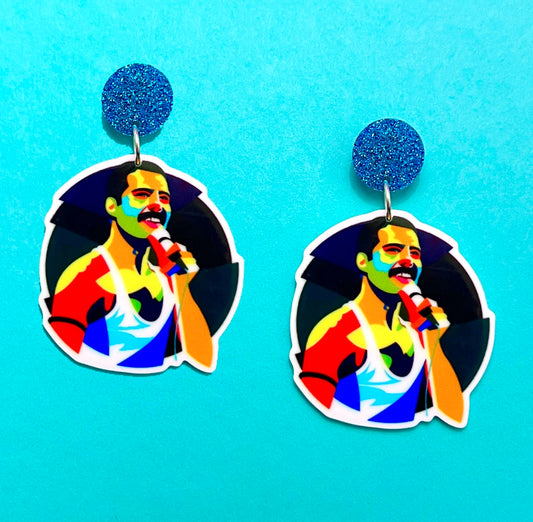 Freddie Mercury Queen Drop Earrings
