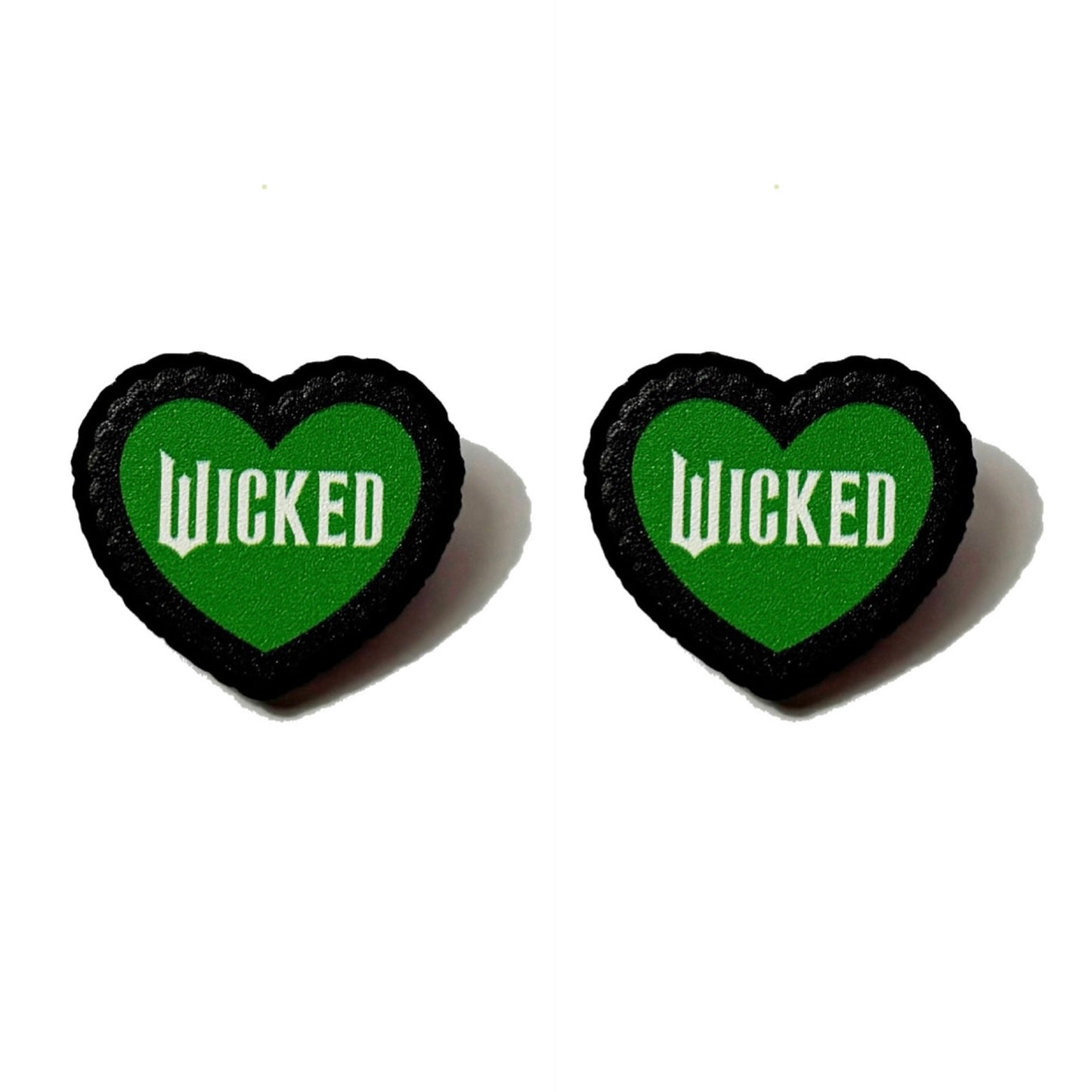 Wicked Matte Heart Post Earrings