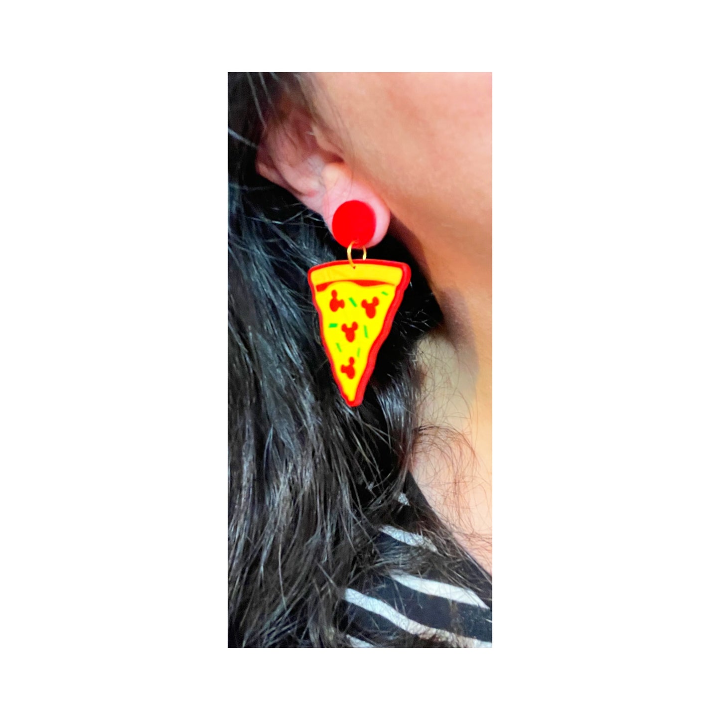 Mouse Pizza Drop Earrings
