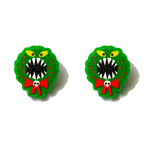 Monster Wreath Post Earrings