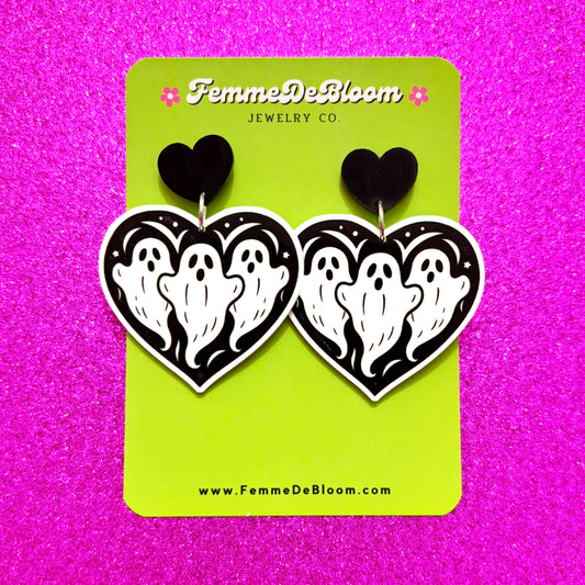 FREE GIFT - Heart Ghost Drop Earrings