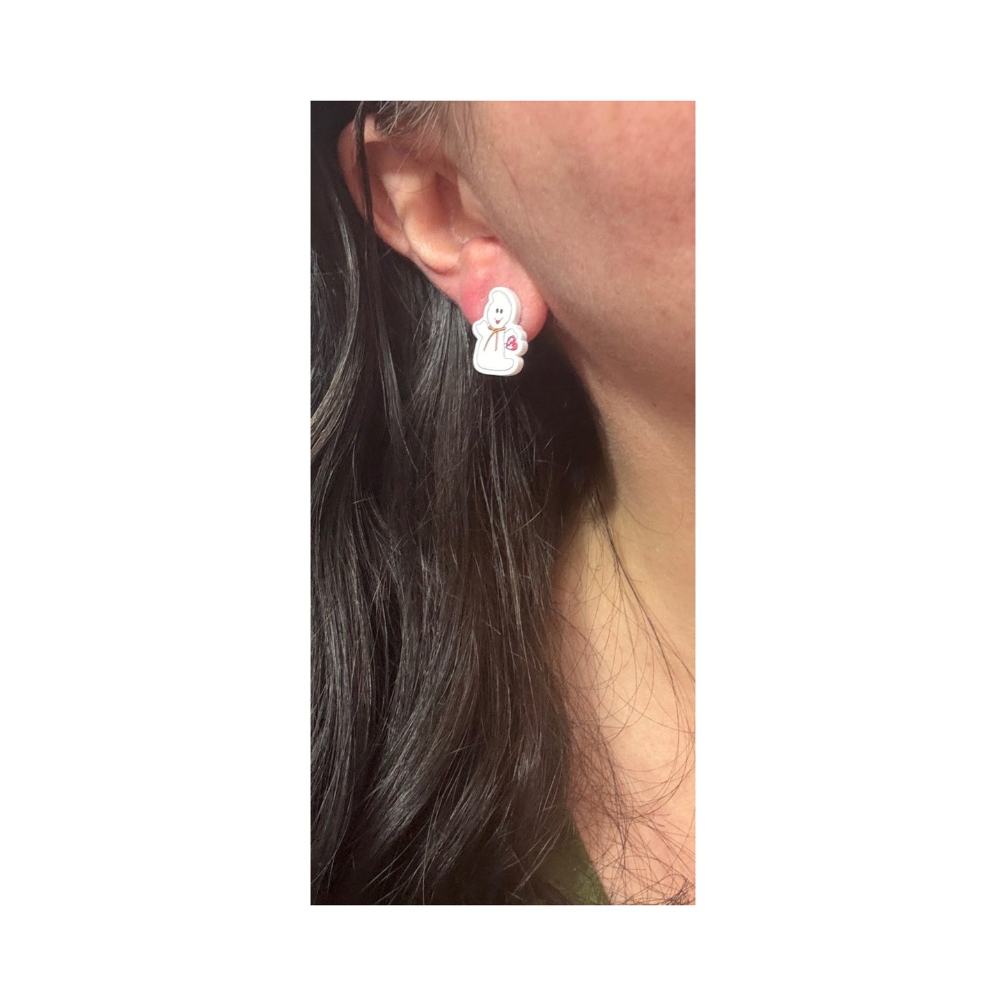 Ghost Bean Pal Post Earrings