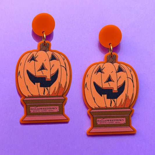 Halloweentown Pumpkin Drop Earrings