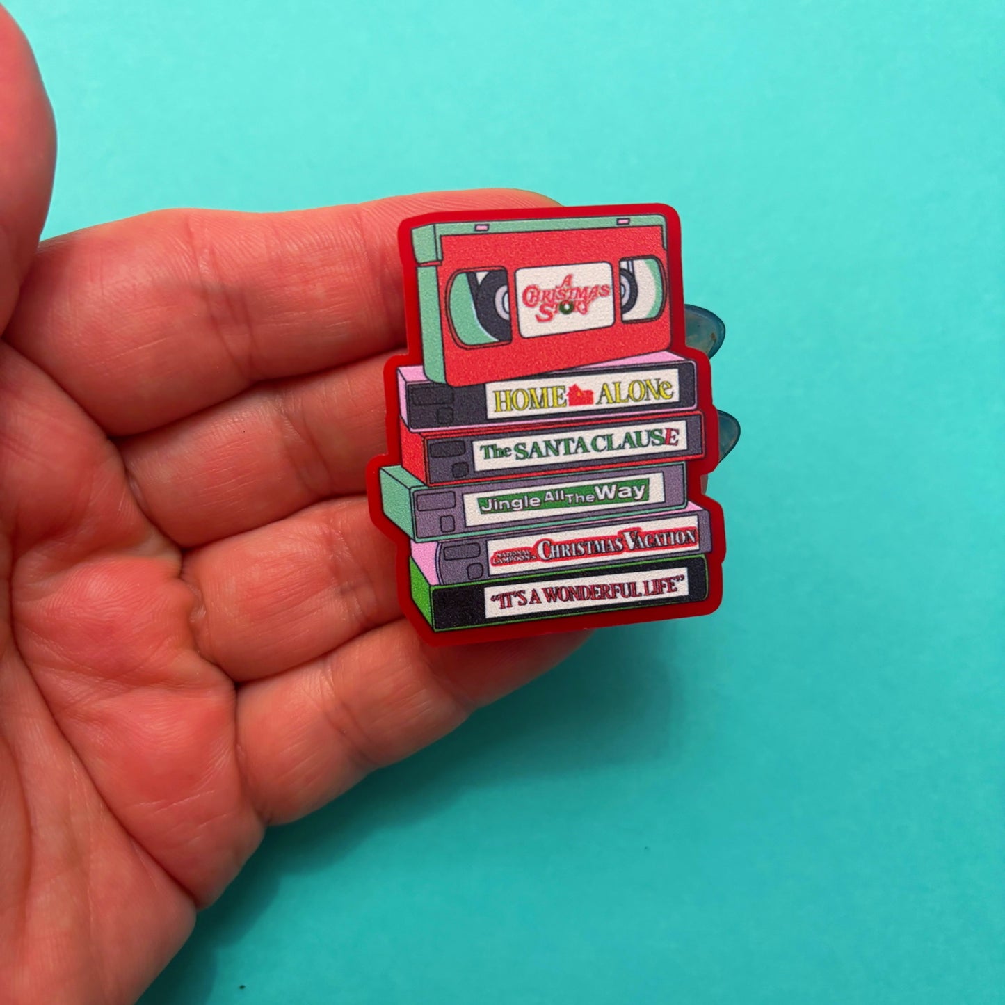 Christmas Classic VHS Stack Pin