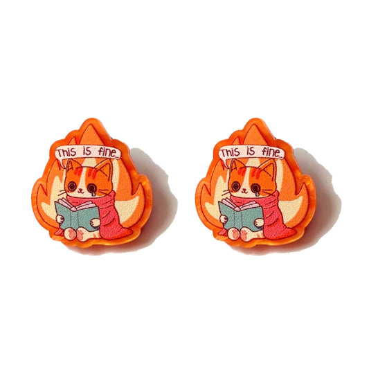 This Is Fine Post Earrings