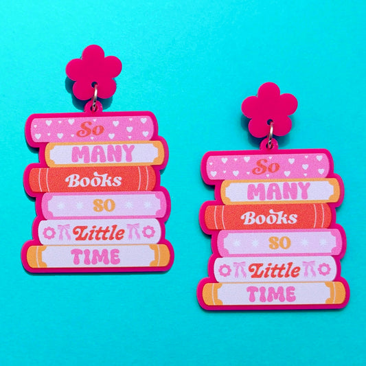So Many Books, So Little Time Drop Earrings