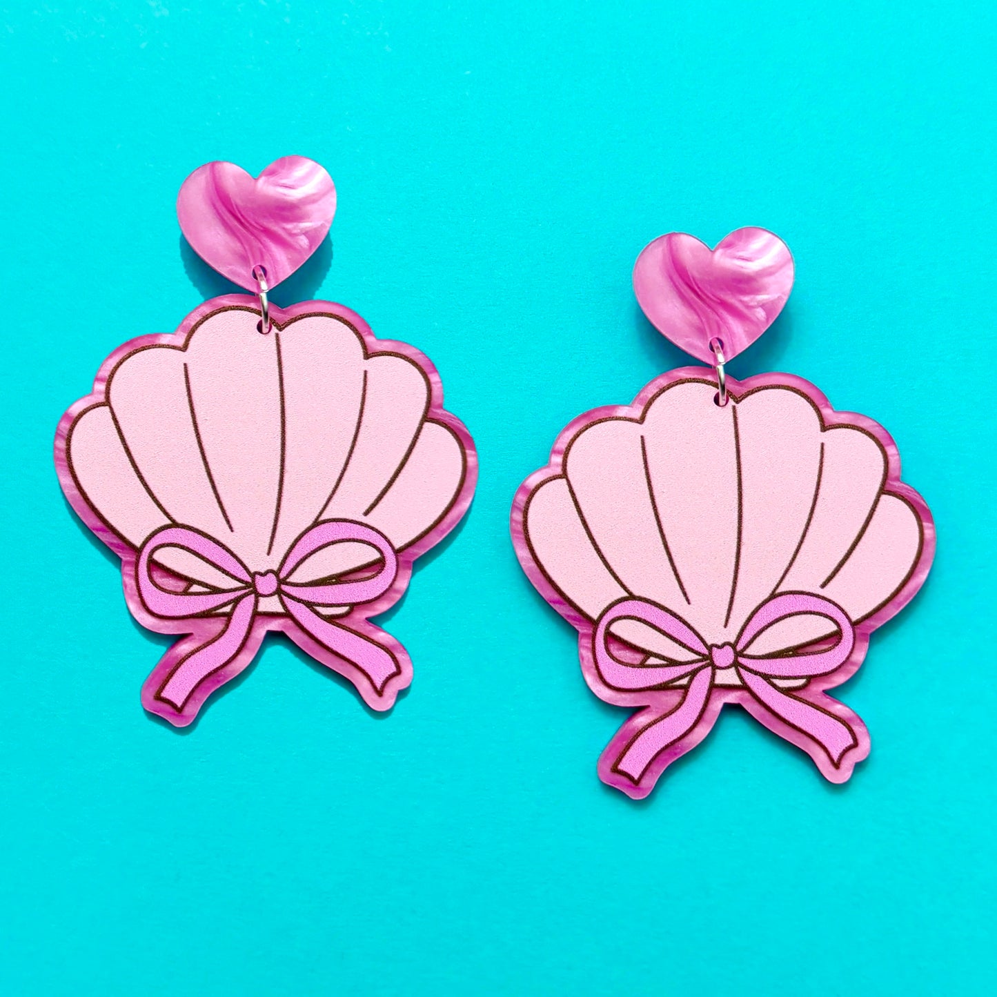 Pink Coquette Shell Drop Earrings