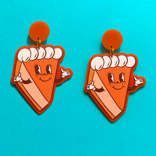 Retro Pumpkin Pie Drop Earrings