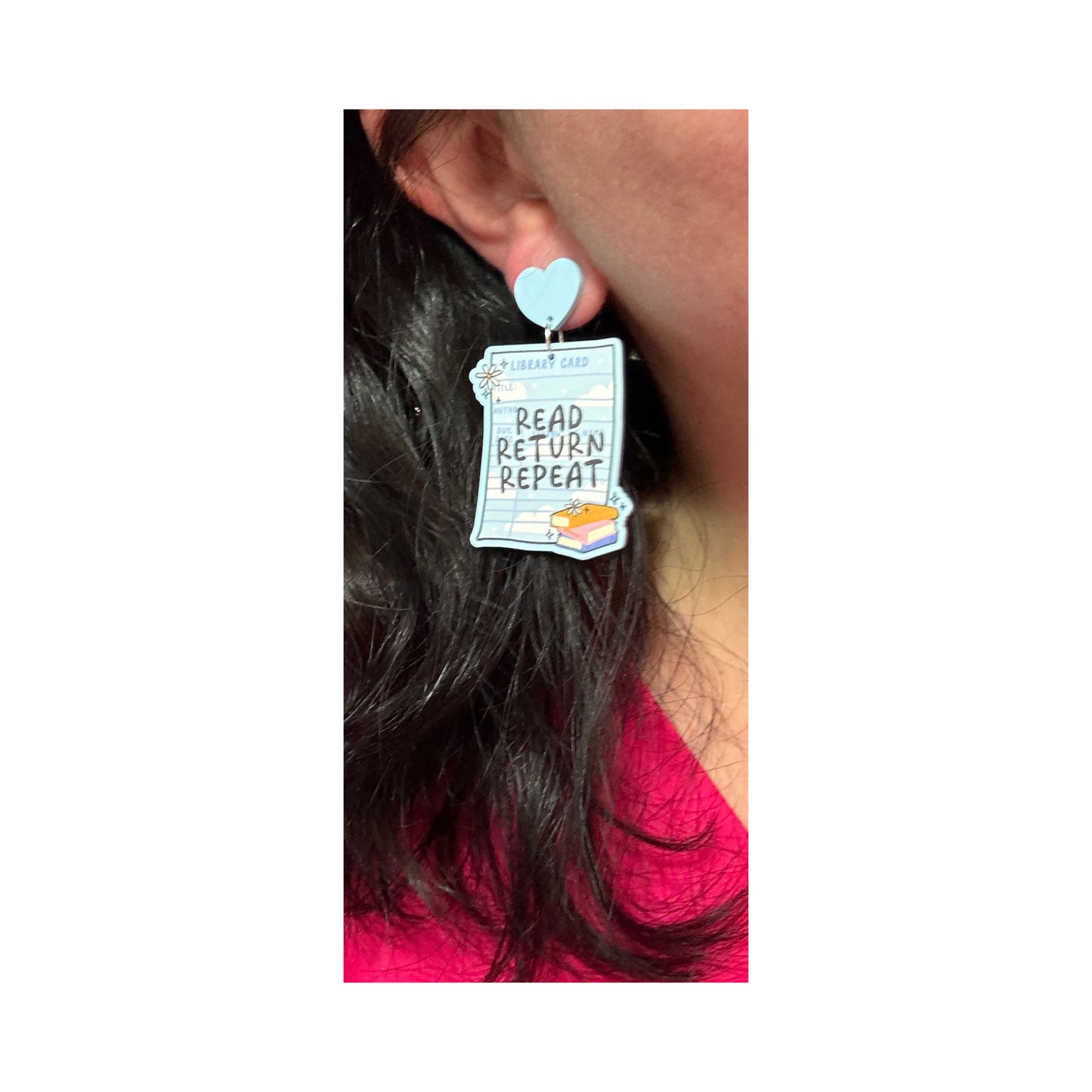 Read Return Repeat Drop Earrings