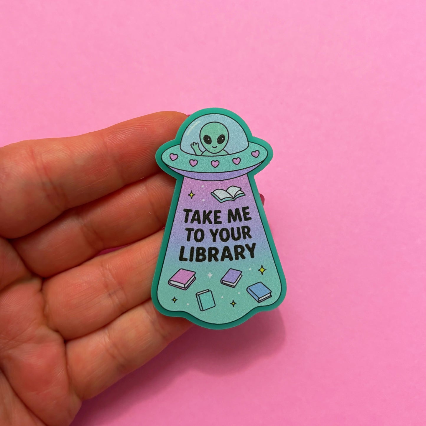 Bookish Alien Pin