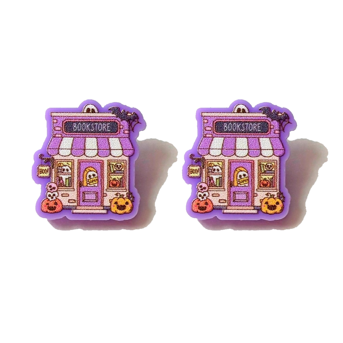 Pastel Spooky Bookstore Post Earrings