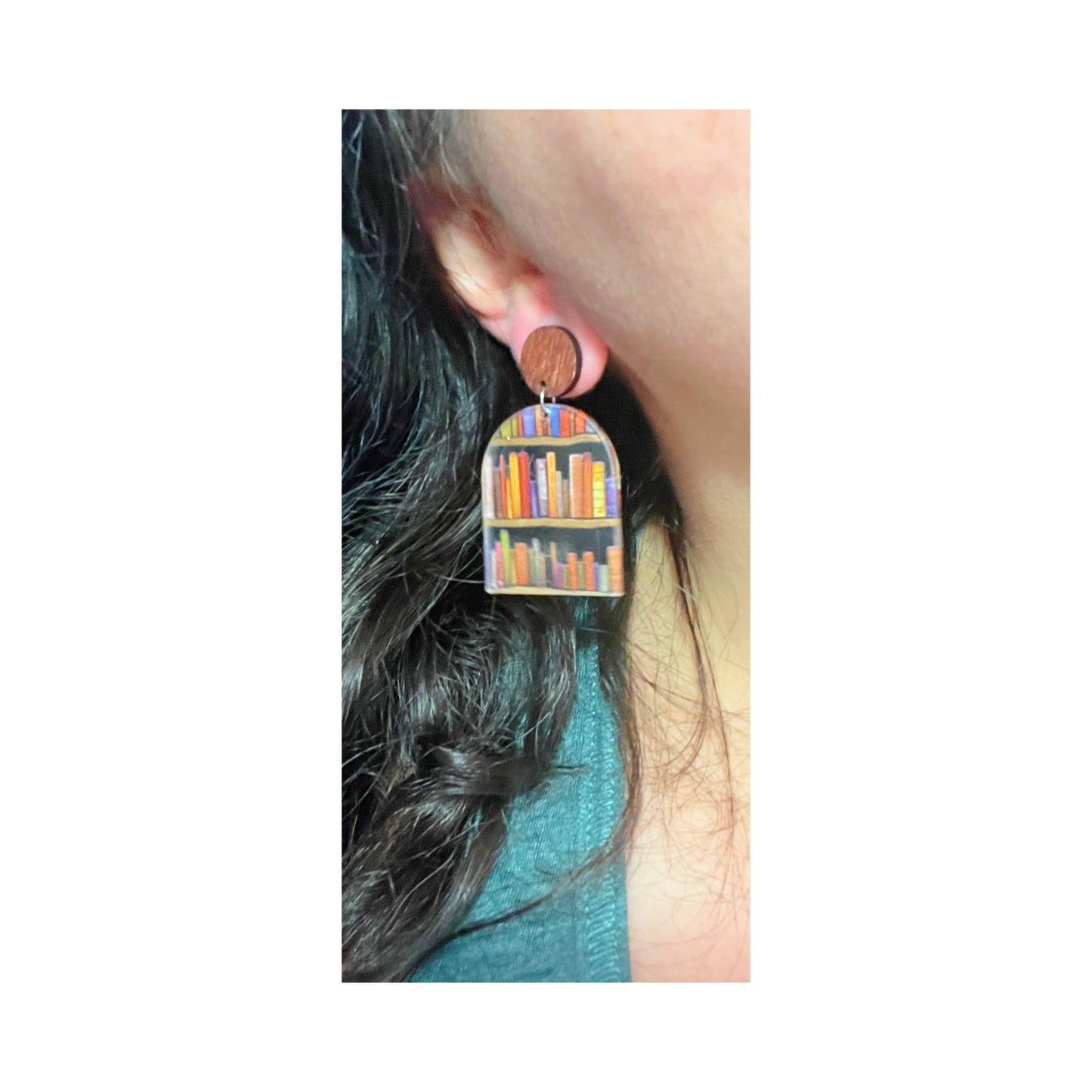 Bookshelf Acrylic Drop Earrings