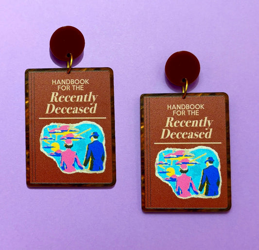 Handbook for the Recently Deceased Acrylic Drop Earrings