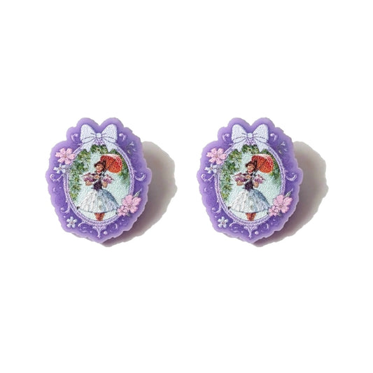 Tightrope Girl Cameo Post Earrings