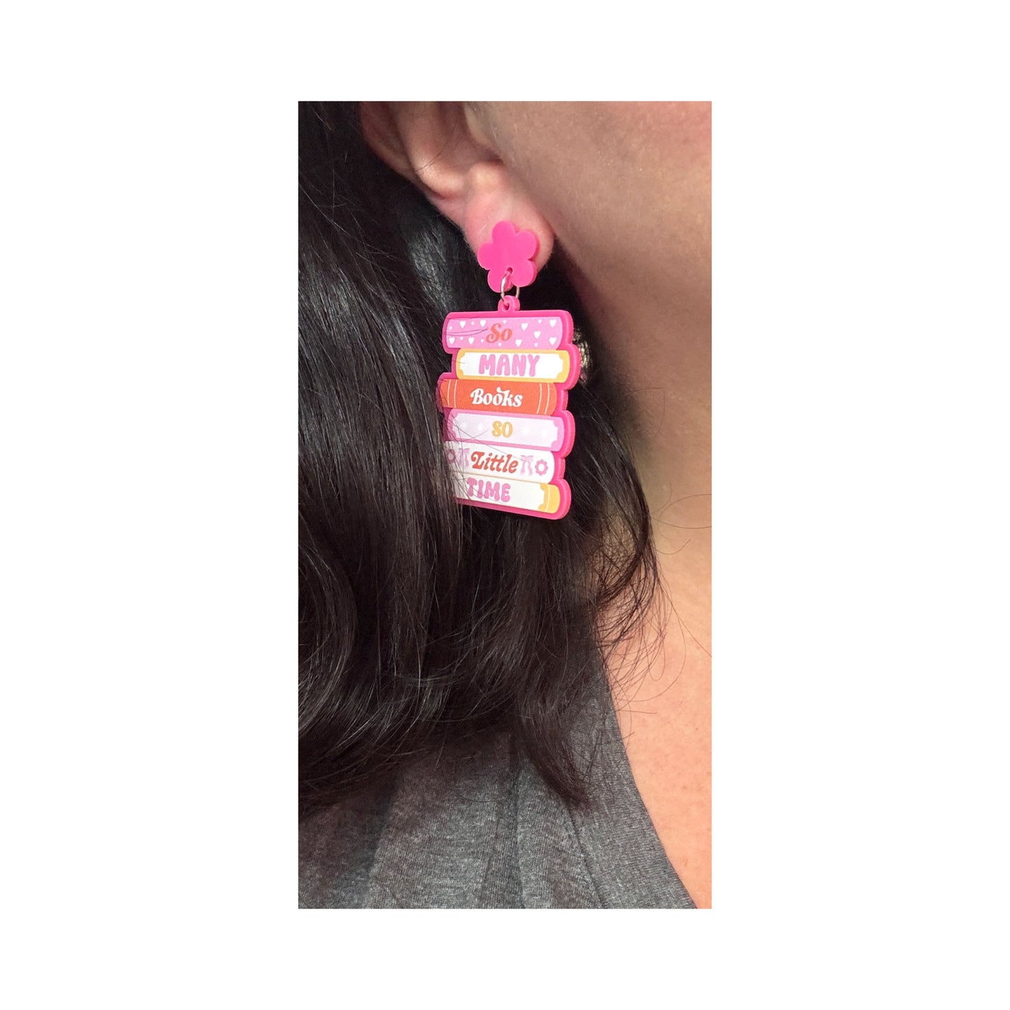 So Many Books, So Little Time Drop Earrings