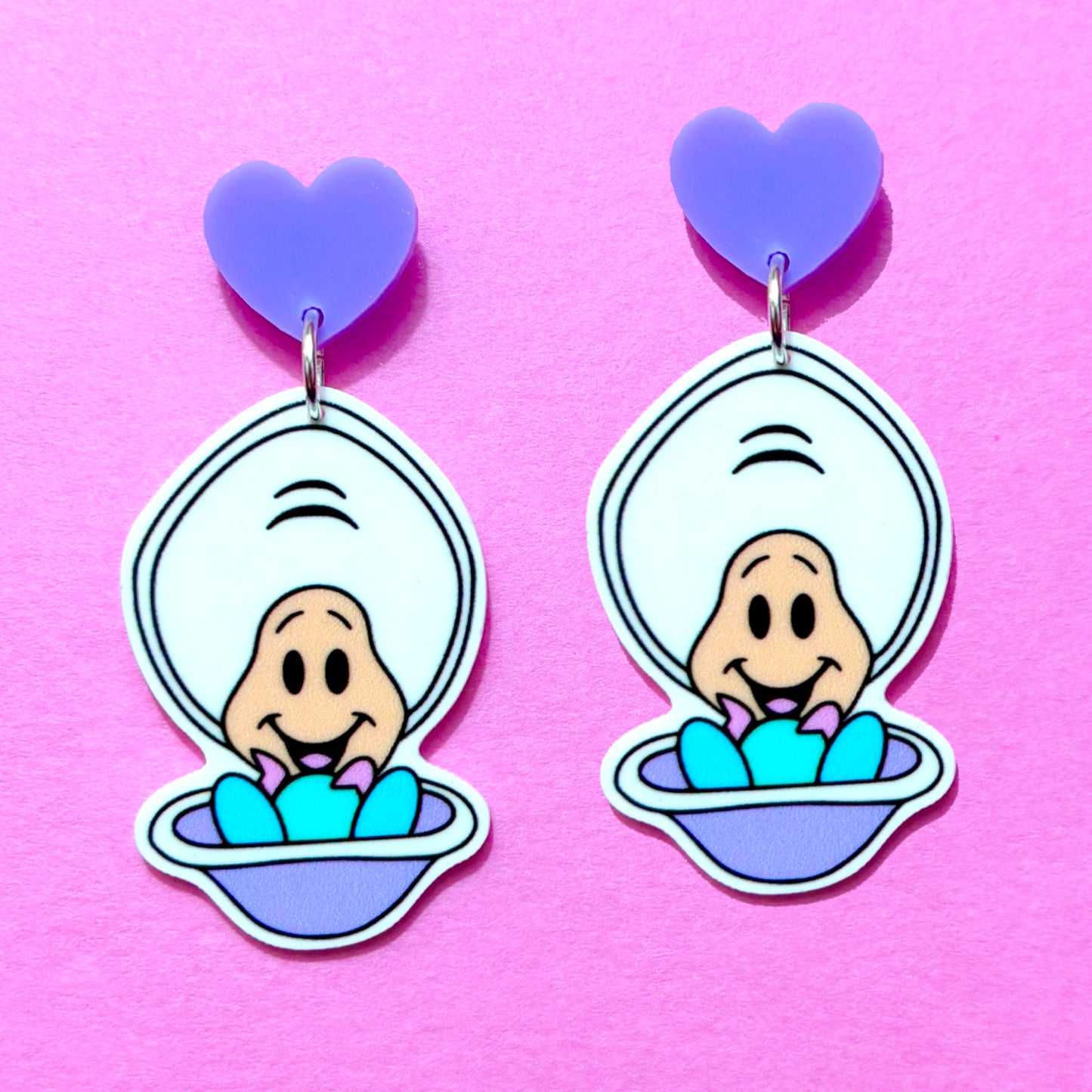 Curious Oyster Inspired Acrylic Drop Earrings