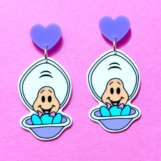 Curious Oyster Inspired Acrylic Drop Earrings