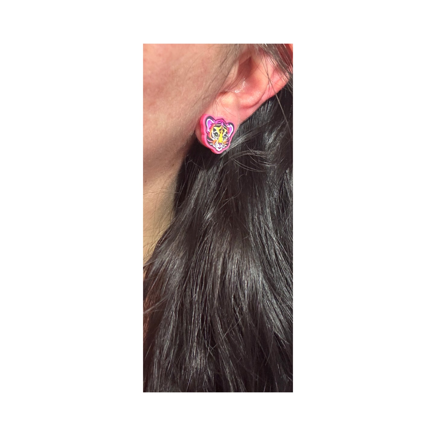 90s Neon Tiger Post Earrings