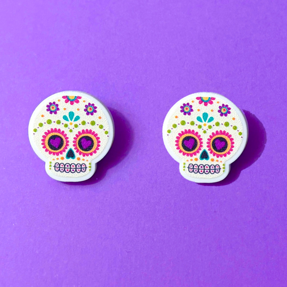 Sugar Skull Post Earrings