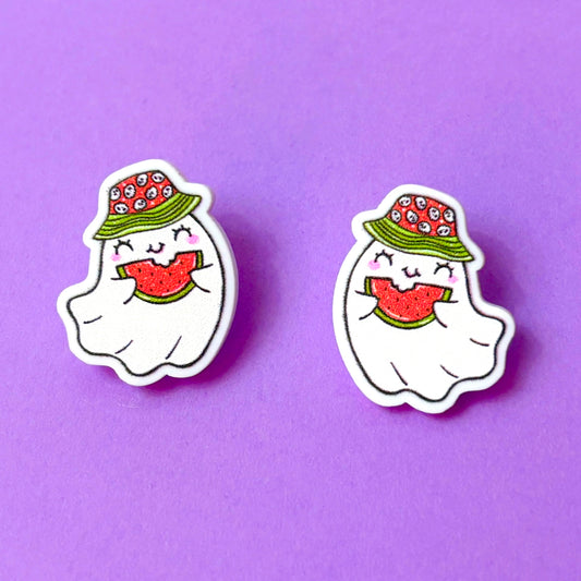 Watermelon Boo Post Earrings