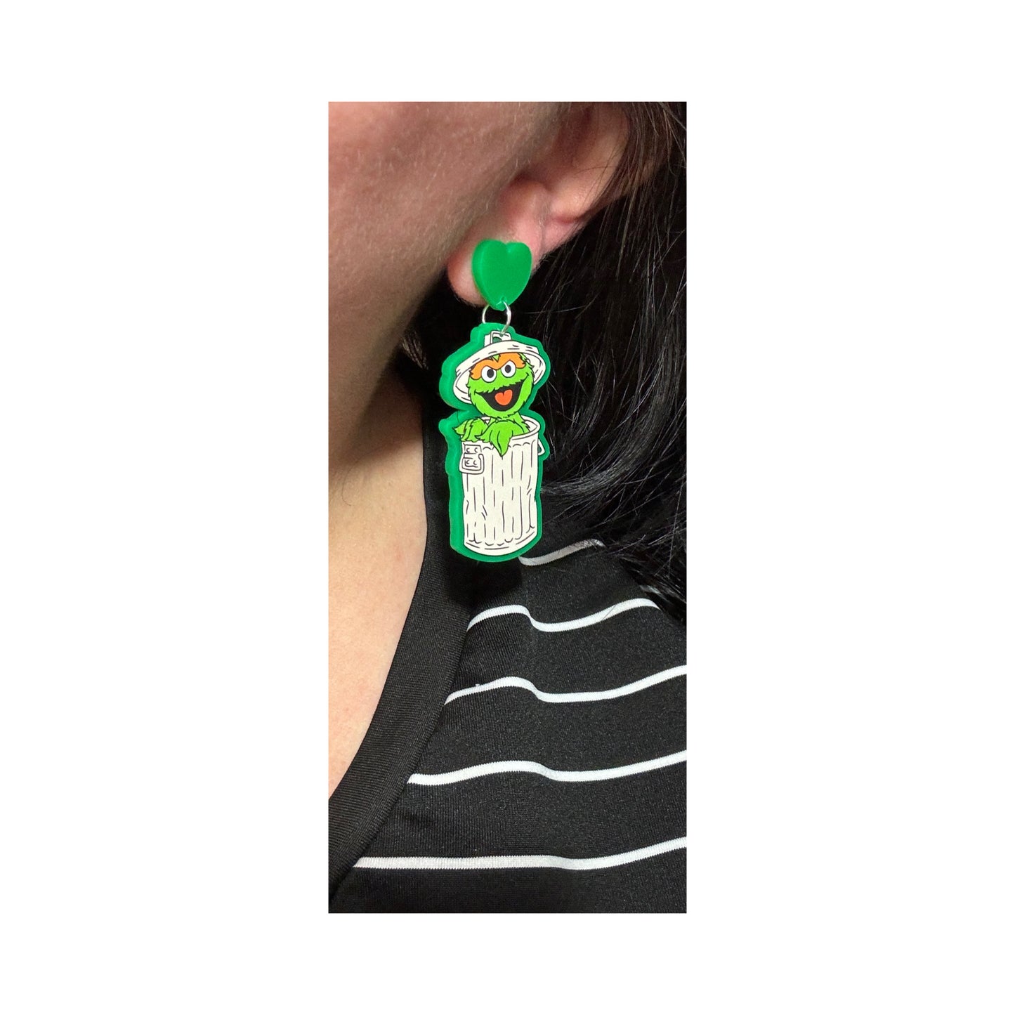 Trash Can Grouch Drop Earrings