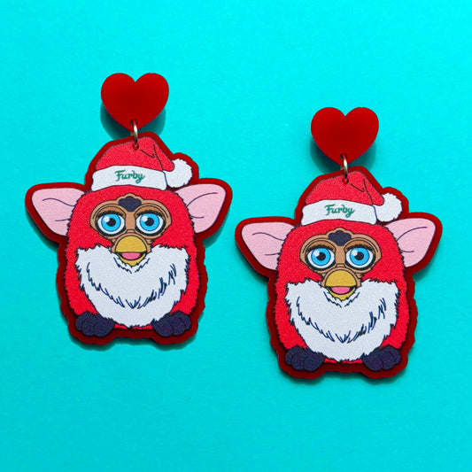 Santa Furbaby Drop Earrings