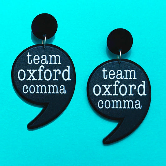 Oxford Comma Drop Earrings