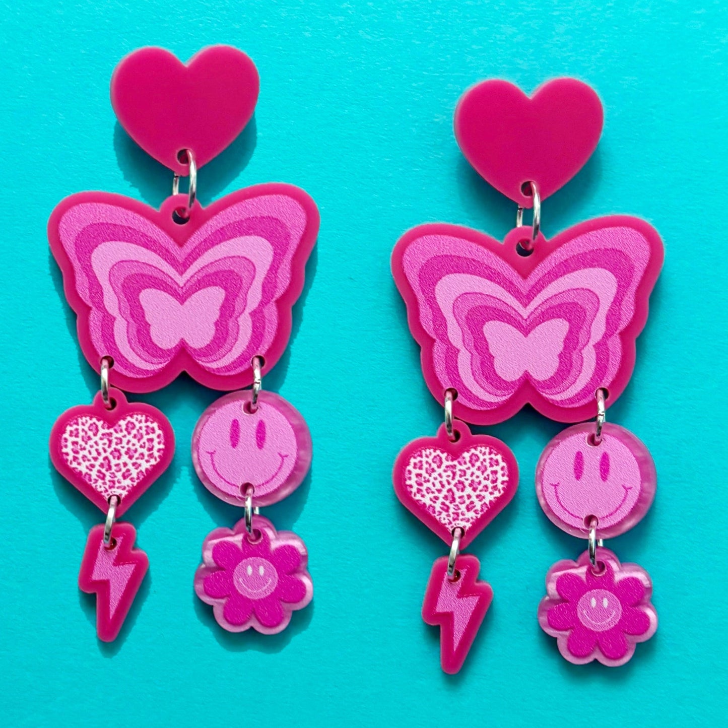 Y2K Butterfly Tiered Drop Earrings