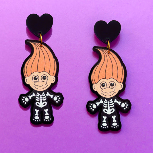 Pastel Skeleton Troll Drop Earrings