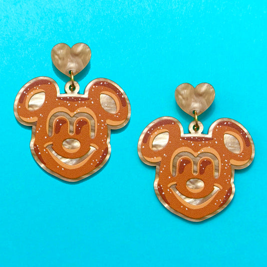 Mouse Pretzel Drop Earrings