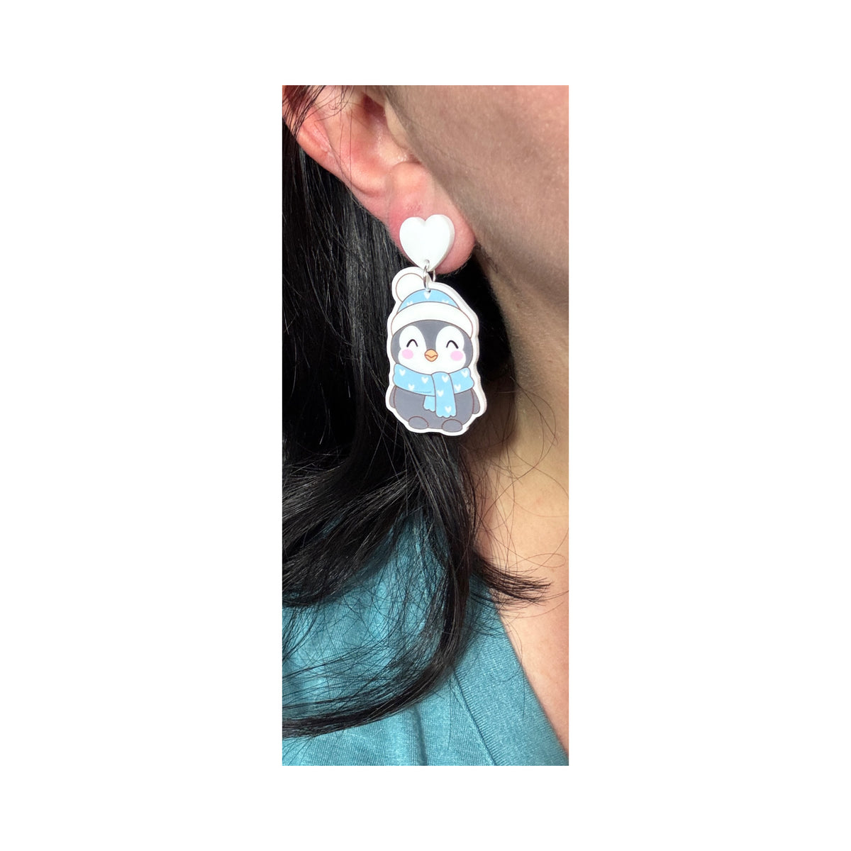 Winter Penguin Drop Earrings