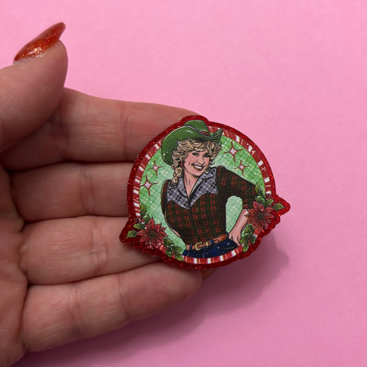 Dolly Christmas Sparkle Pin