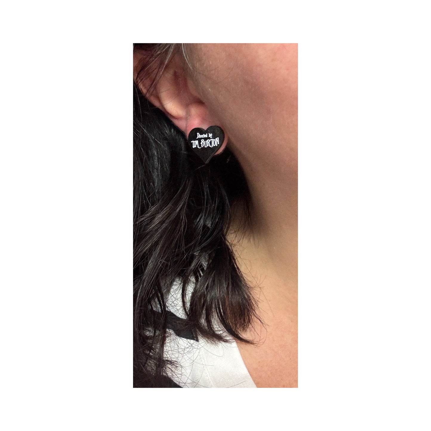 Tim Burton Heart Post Earrings