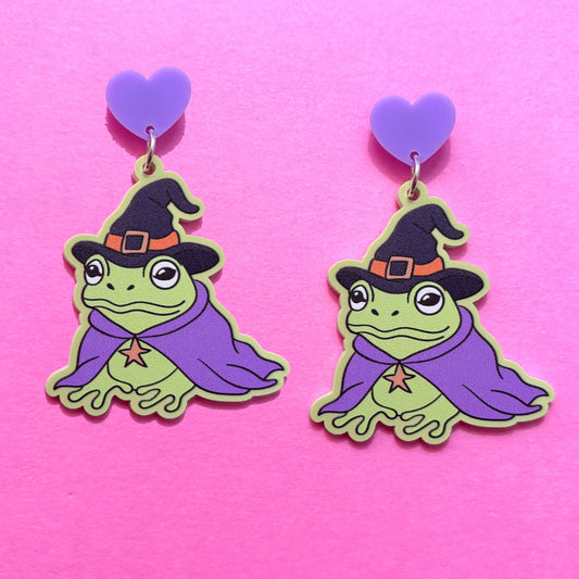 Witchy Frog Drop Earrings