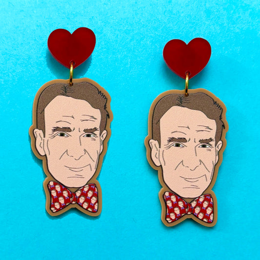 Bill Nye Bow Tie Drop Earrings