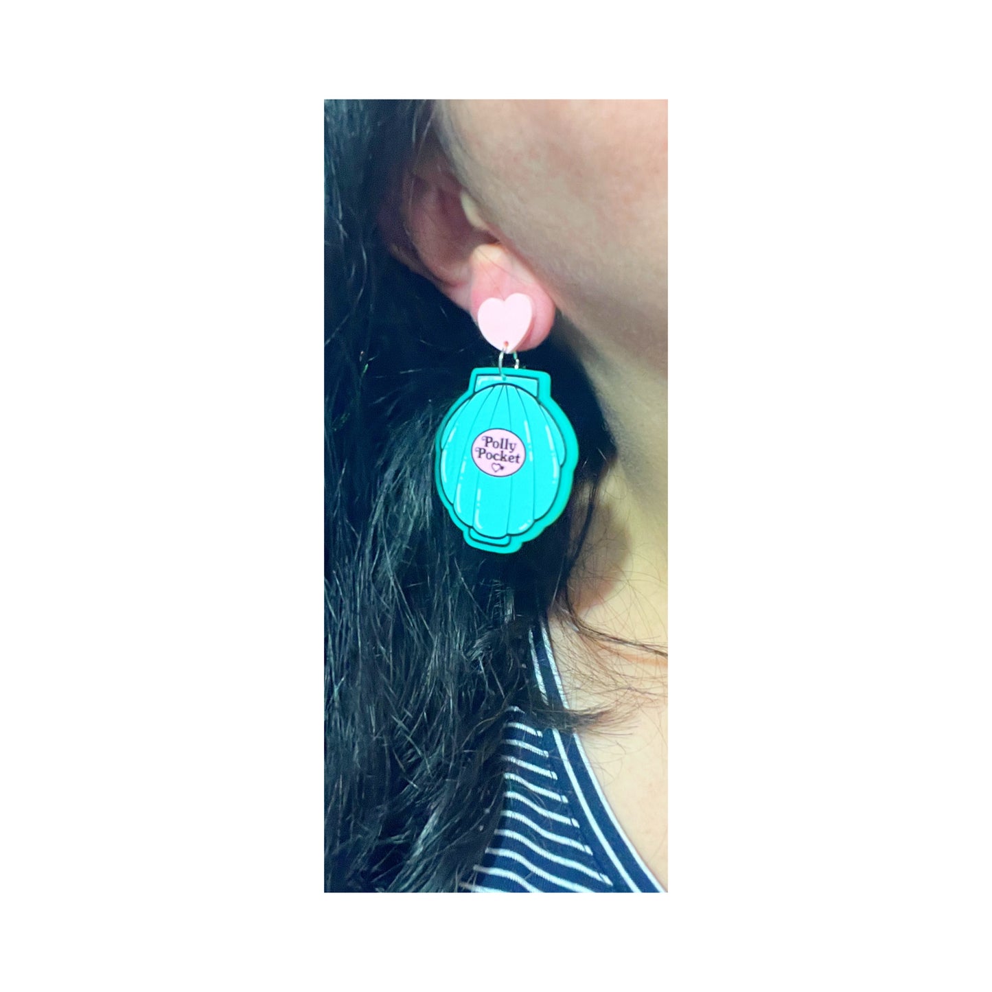 Aqua Shell Pocket Drop Earrings
