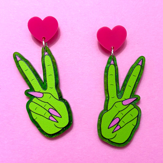 Peace Out, Witches Drop Earrings