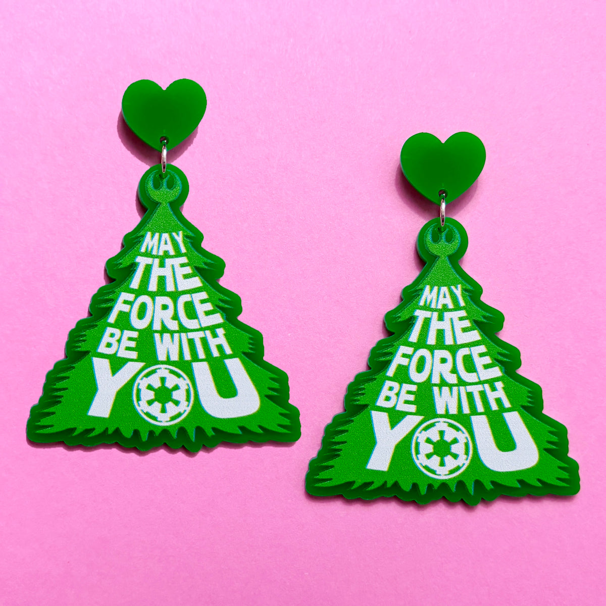 Galactic Christmas Tree Drop Earrings