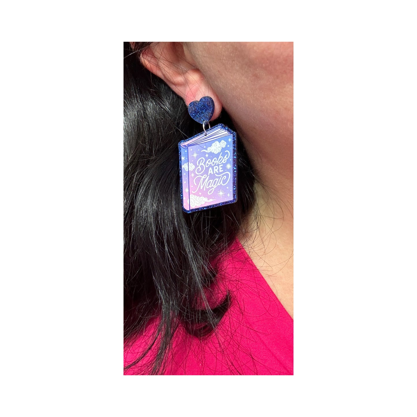Books Are Magic Sparkle Drop Earrings