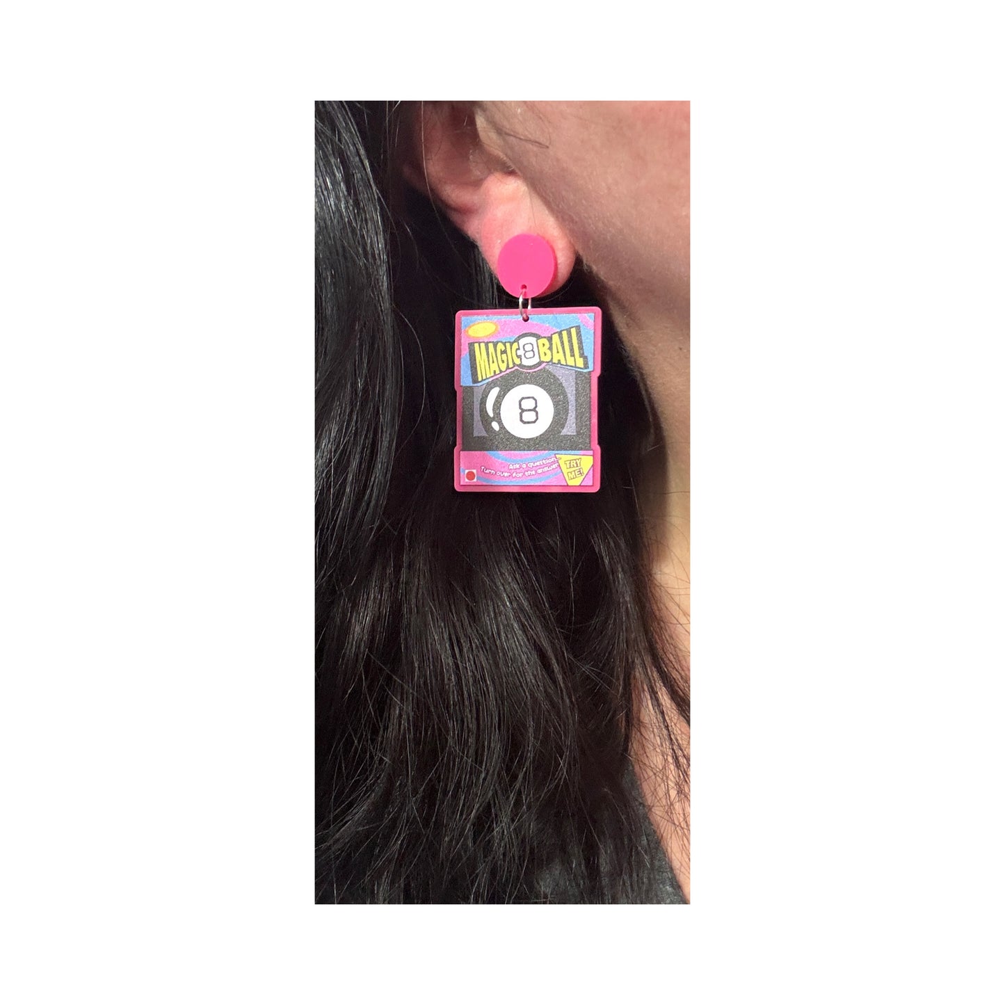 Magic 8 Ball Drop Earrings