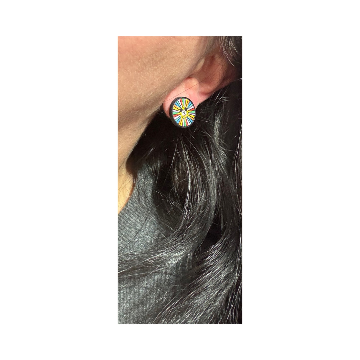 Mouse Rainbow Funwheel Post Earrings