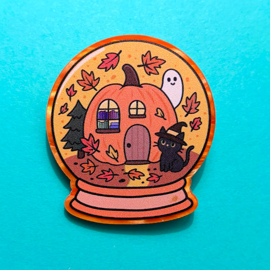 Autumn Snow Globe Pin