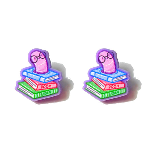 Pastel Bookworm Post Earrings