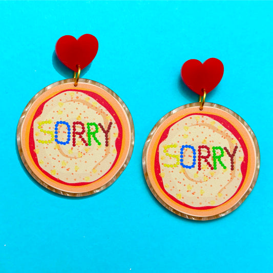 Sorry Pizza Drop Earrings