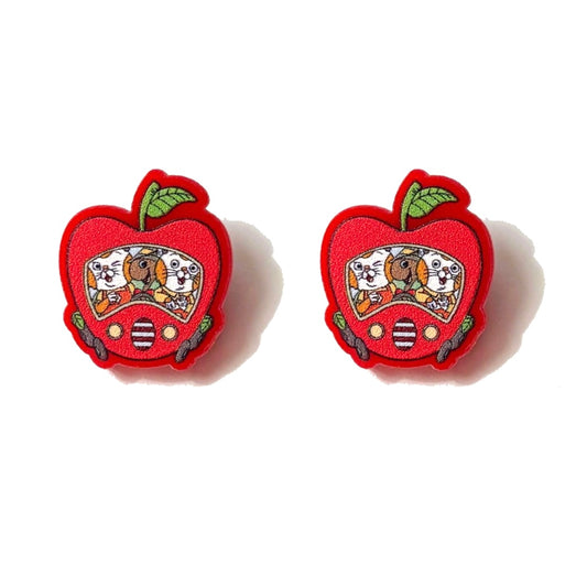 Scarry Friends Apple Car Post Earrings