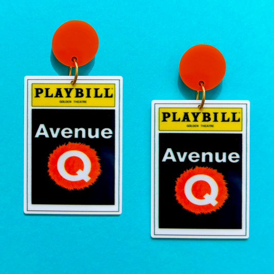 Avenue Q Playbill Drop Earrings